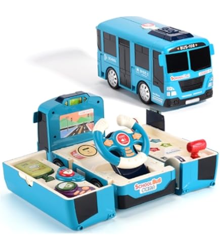 Amazon.co.jp: 子供の運転玩具赤ちゃん漫画変換バスシミュレーション